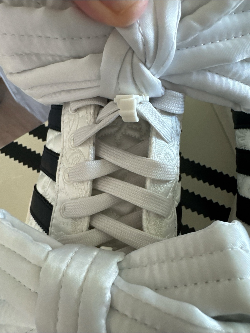 Adidas x Caroline Hu Superstar JR7977 White Bow Sneakers NWT Collab UK 6.5~US8.5 - Picture 6 of 15